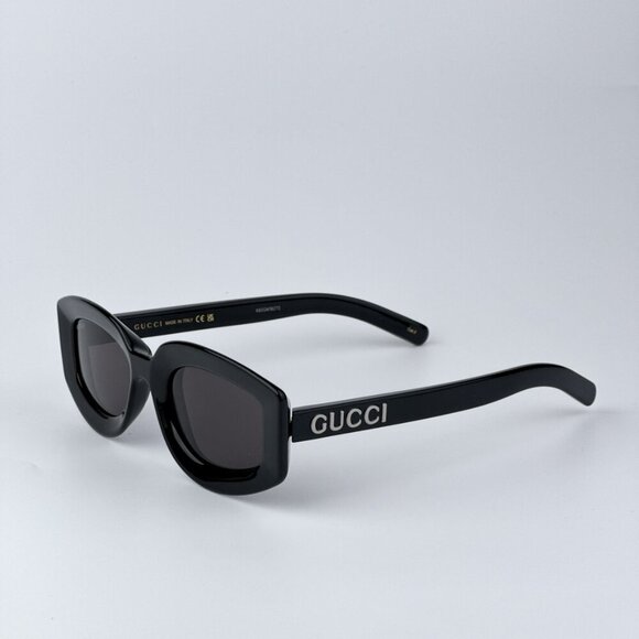 Gucci GG1719S 001 BRAND NEW Sunglasses Black Grey Women Square - Picture 6 of 12